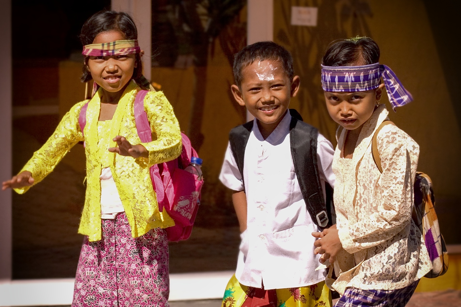 Children smiling at the camera